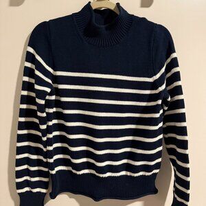 J Crew mock neck striped sweater